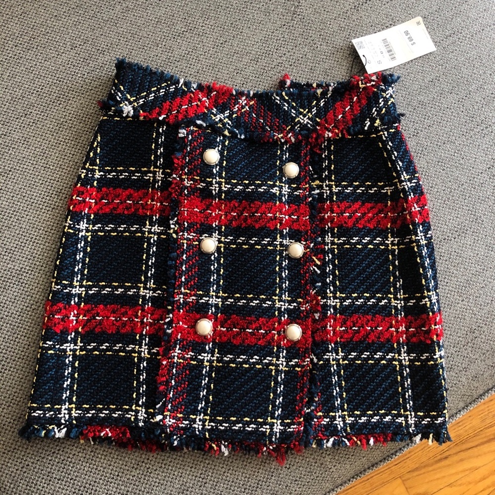 New With Tags NWT Plaid Zara Skirt